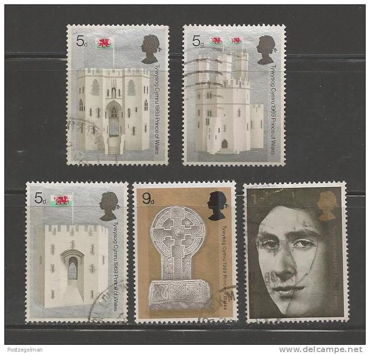 UK 1969 Used Stamp(s) Prince Of Wales (loose Stamps) Nrs. 522-526 - Unclassified