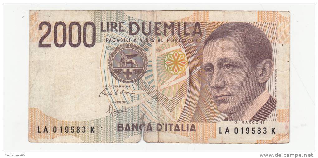 Billet - Italie - 2000 Lire Duemila - 1990 - 2.000 Lire