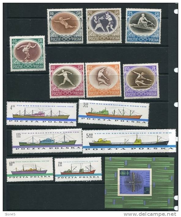 Poland Accumulation 1956 And Up MNH+3 Blocks MNH Complete Sets - Colecciones