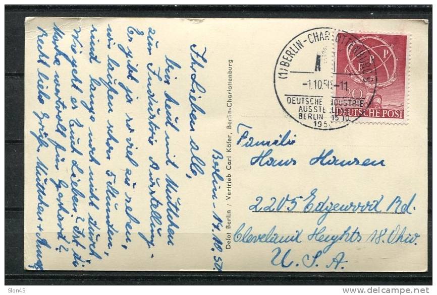 Germany Berlin (West) 1950 PP Card Mi 71 FDC Used To USA. CV 160 Euro - Covers & Documents