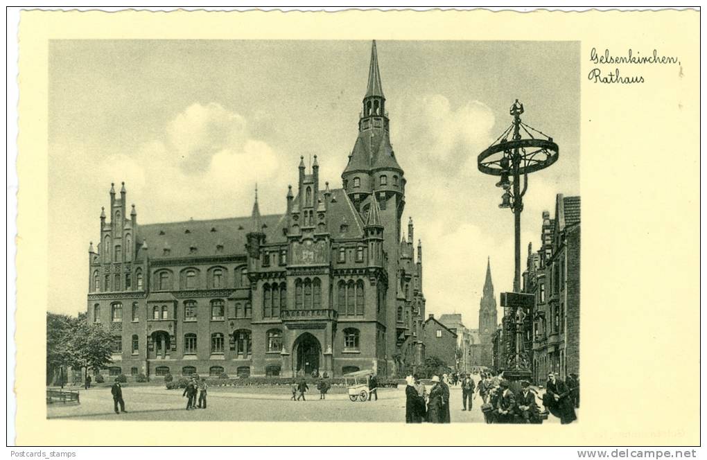 Gelsenkirchen, Rathaus, Mit Eisverkäufer, Ca. 40er Jahre - Gelsenkirchen