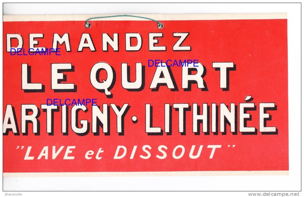 Plaque Publicitaire Cartonnée - Le Quart " MARTIGNY LITHINEE " - Martigny Les Bains ( Vosges ) - Années 1930 - Autres & Non Classés