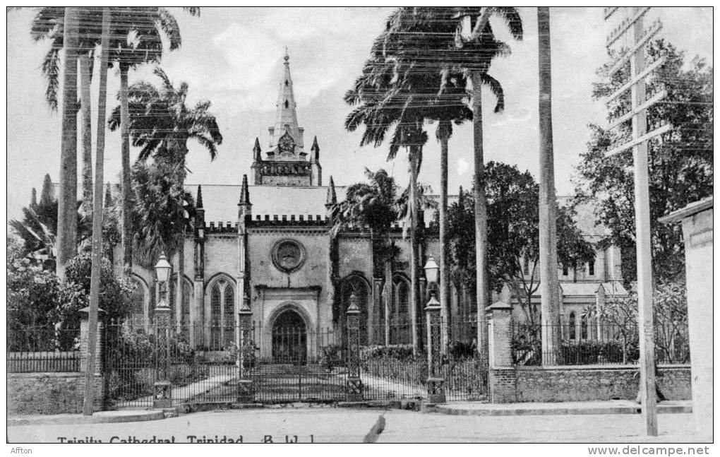 Trinidad BWI Old Postcard Trinity Cathedral - Trinidad