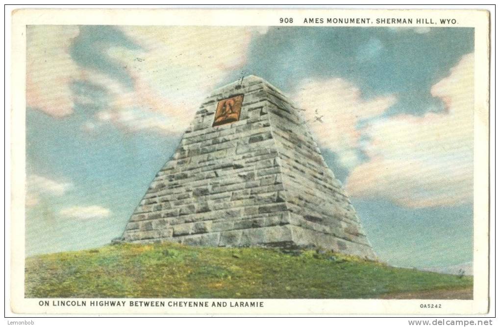 USA, Ames Monument, Sherman Hill, Wyoming, Used Postcard [10239] - Sonstige & Ohne Zuordnung