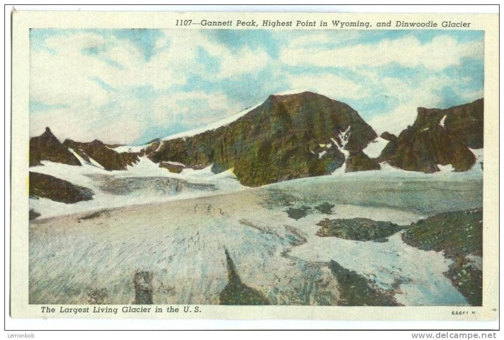 USA, Gannett Peak, Highest Point In Wyoming, And Dinwoodie Glacier, Unused Postcard [10245] - Other & Unclassified