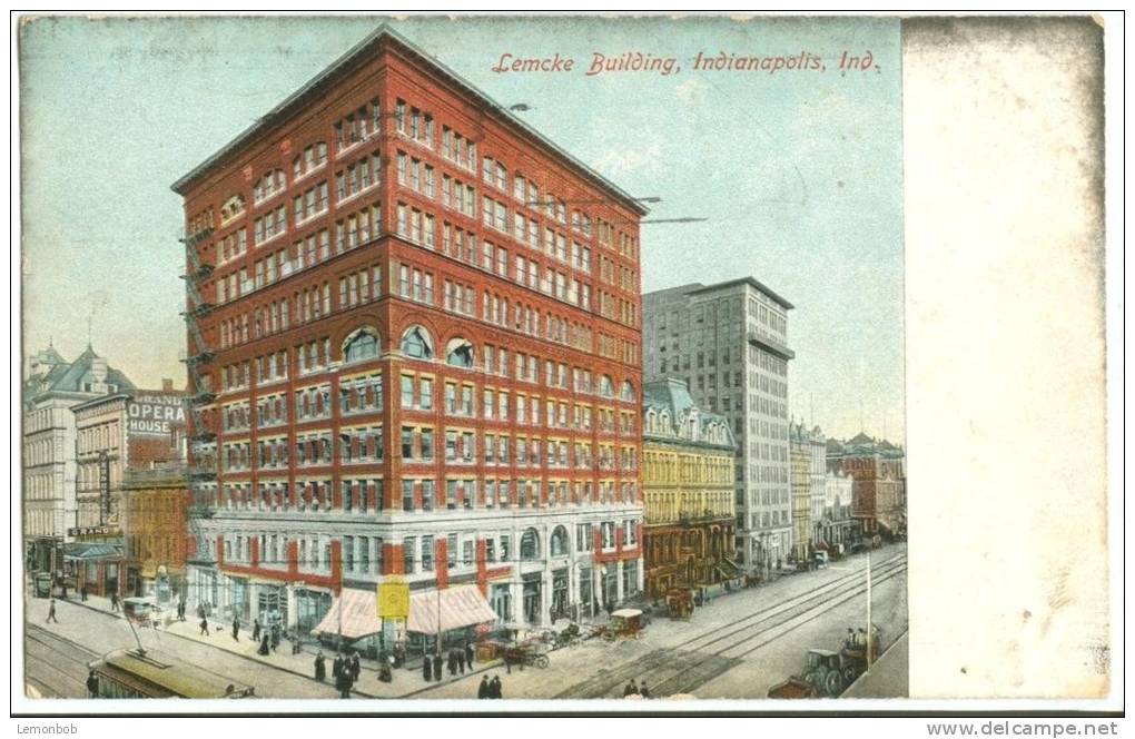 USA, Lemcke Building, Indianapolis, Indiana, 1909 Used Postcard [10247] - Indianapolis