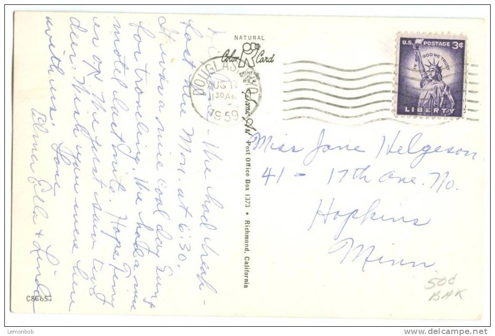 USA, Greetings From COFFEE CUP, Lusk, Wyoming, 1959 Used Postcard [10248] - Sonstige & Ohne Zuordnung