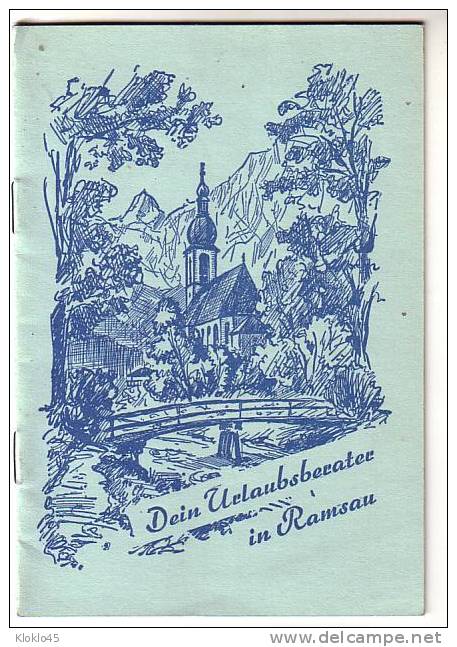 Livre Touristique Allemand - Dein Urlaubsberater In Ramsau - 5 Vues Lac , Chapelle , Vallée , Chute D´eau ... - Carte - Alemania Todos