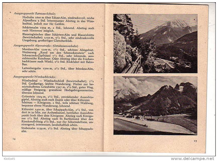 Livre Touristique allemand - Dein Urlaubsberater in Ramsau - 5 vues lac , chapelle , vallée , chute d´eau ... - carte