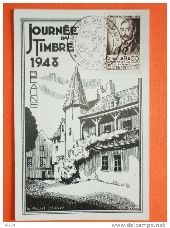 FRANCE 1948 JOURNEE DU TIMBRE-N°794 Sur Carte Locale De Beaune.   Superbe - ....-1949