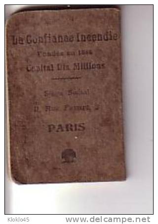 Calendrier Petit Format 1924 ALMANACH - Livre - Publicité La Confiance Incendie Fondée En 1844 PARIS - Dessus Cartonné - Small : 1921-40