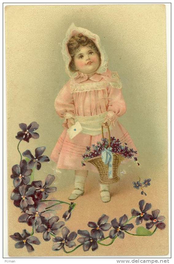 Raphael Tuck - ARTISTIC BIRTHDAY POST CARDS, SERIES No. 14, Pretty Girl & Flowers - Anniversaire