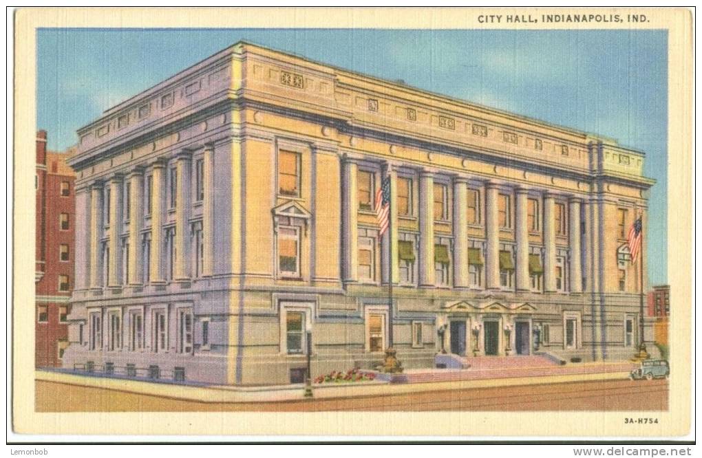 USA, City Hall, Indianapolis, Indiana, 1950 Dated Unused Linen Postcard [10260] - Indianapolis