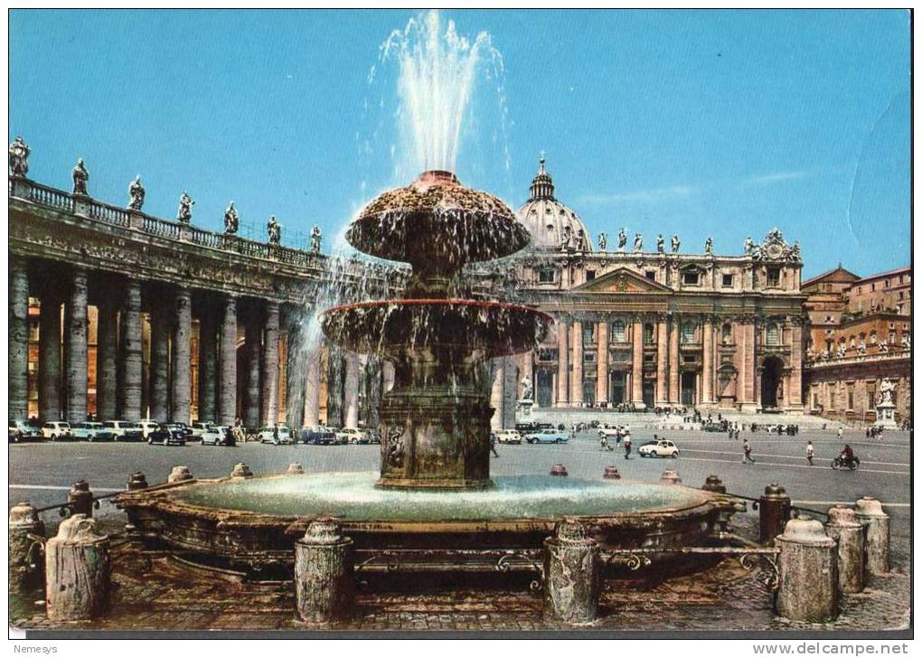 1958 ROMA FONTANA E SAN PIETRO FG V 2 SCAN - San Pietro