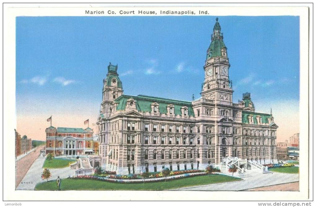 USA, Marion Co. Court House, Indianapolis, Indiana,  1910s-20s Unused Postcard [10261] - Indianapolis