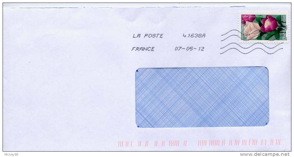 2012--tp Autocollant Carnet "langage Des Fleurs"(pivoine / Générosité) Seul Sur Lettre-- - 1961-....