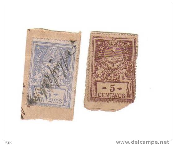 ARGENTINE: Lot 2 Timbres Taxe Ou De Service, Année 1898, 1899 - Oficiales