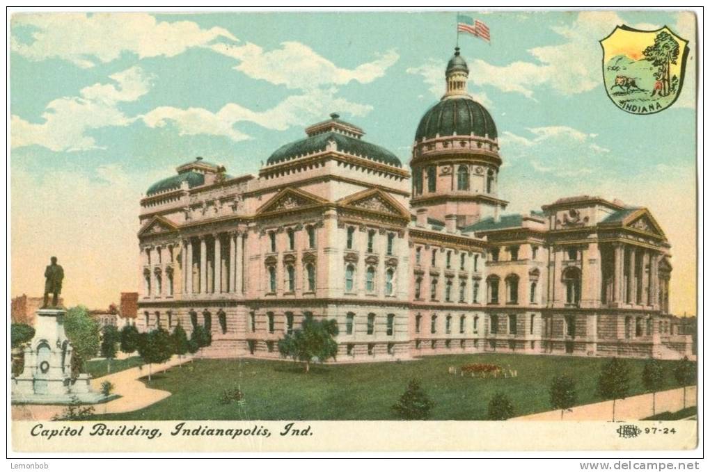 USA, Capitol Building, Indianapolis, Indiana, Early 1900s Unused Postcard [10296] - Indianapolis