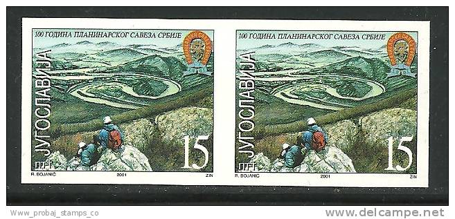 2001 YUGOSLAVIA MOUNTAIN MOUNTAINEERING IMPERF IMPERFORATED PROBEDRUCK IMPERFORATO SET ERROR PROOF GREAT RARITY ! - Escalada