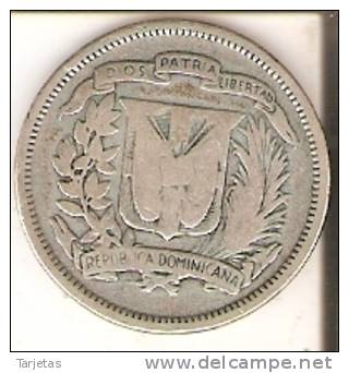 MONEDA DE PLATA DE LA REP. DOMINICANA DE 25 CENTAVOS DEL AÑO 1937  (COIN) SILVER,ARGENT. - Dominicana