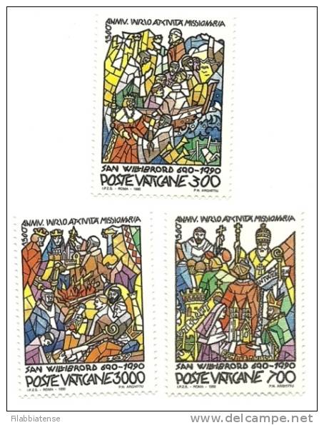 1990 - Vaticano 885/87 Vetrate   ++++++ - Vetri & Vetrate