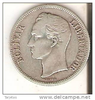 MONEDA DE PLATA DE VENEZUELA DE 1 BOLIVAR DEL AÑO 1954  (COIN) SILVER,ARGENT. - Venezuela