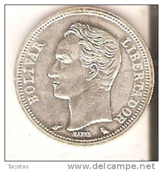 MONEDA DE PLATA DE VENEZUELA DE 1 BOLIVAR DEL AÑO 1965  (COIN) SILVER,ARGENT. - Venezuela