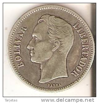 MONEDA DE PLATA DE VENEZUELA DE 2 BOLIVARES DEL AÑO 1936  (COIN) SILVER,ARGENT. - Venezuela