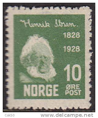 NORWAY 1928 - 10 öre Henrik Ibsen (NK No 159) MNH - Nuovi