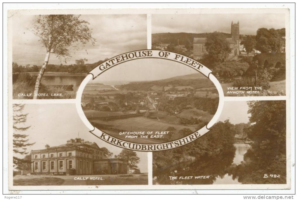 Gatehouse Of Fleet, Kirkcudbrightshire, 1953 Multiview Postcard - Kirkcudbrightshire