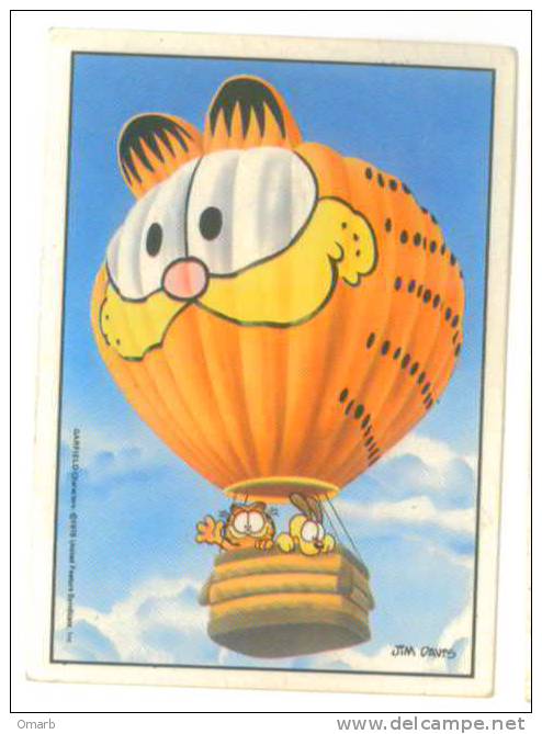 Ade105 Figurine, Stickers, Autocollant | Garfield, Gatto, Mongolfiera, Chat, Montgolfière, Cat, Air Balloon, Panini - Edizione Italiana