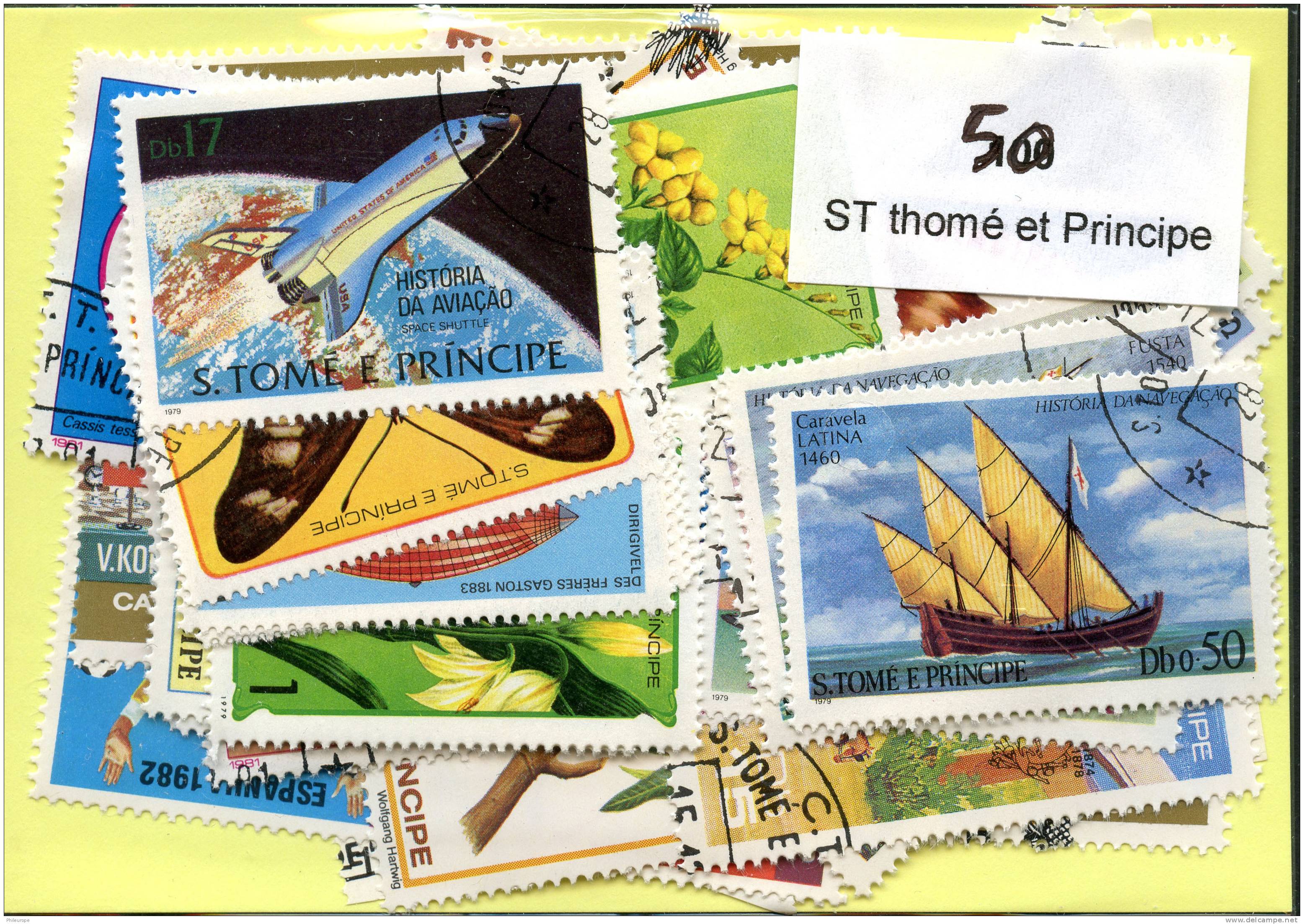 Lot 50 Timbres Saint Thomé Et Principe - Vrac (max 999 Timbres)