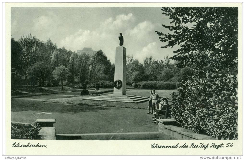 Gelsenkirchen, Ehrenmal Des Res. Inf. Regiment 56, Ca. 40er Jahre - Gelsenkirchen