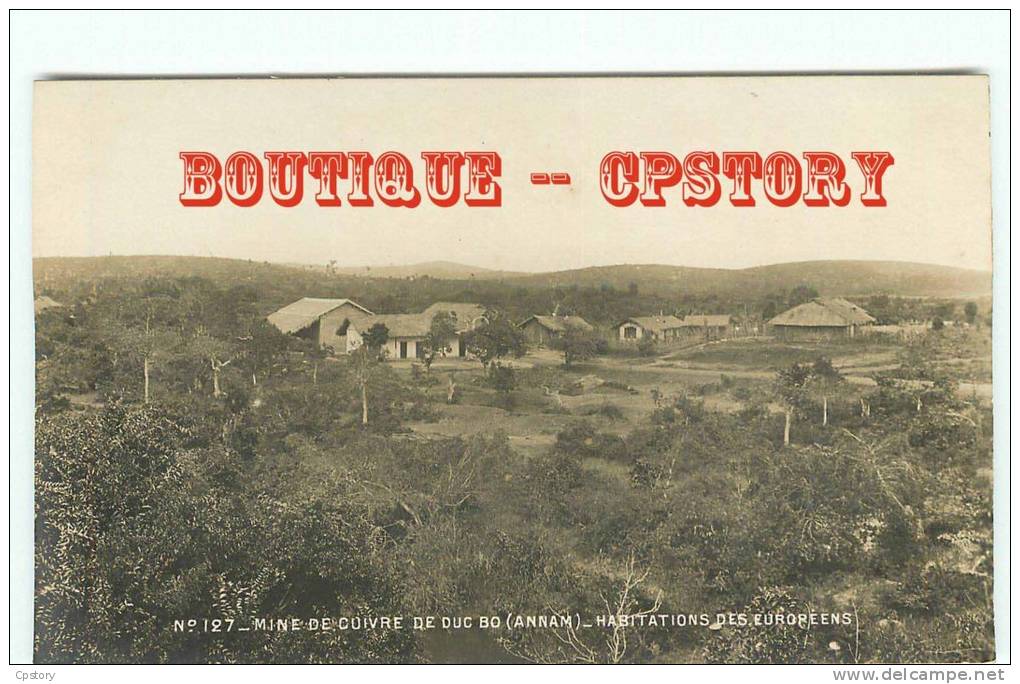 MINE De CUIVRE De DUC BO - Habiation Des Mineurs - Mines & Mineur En Indochine à Annam - Cochinchine Viet Nam Dos Scané - Mines