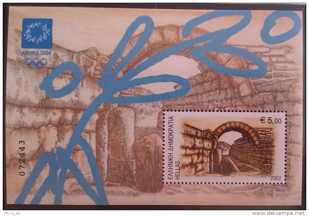 Greece / Grece / Grecia / Griechenland  2002 Olympic Games Athens 2004 M/S, Olympia Stadium MNH P0009 - Sommer 2004: Athen