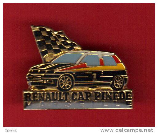 22751-pin's Rallye Automobile.Renault Cap Pinède Marseille. - Renault