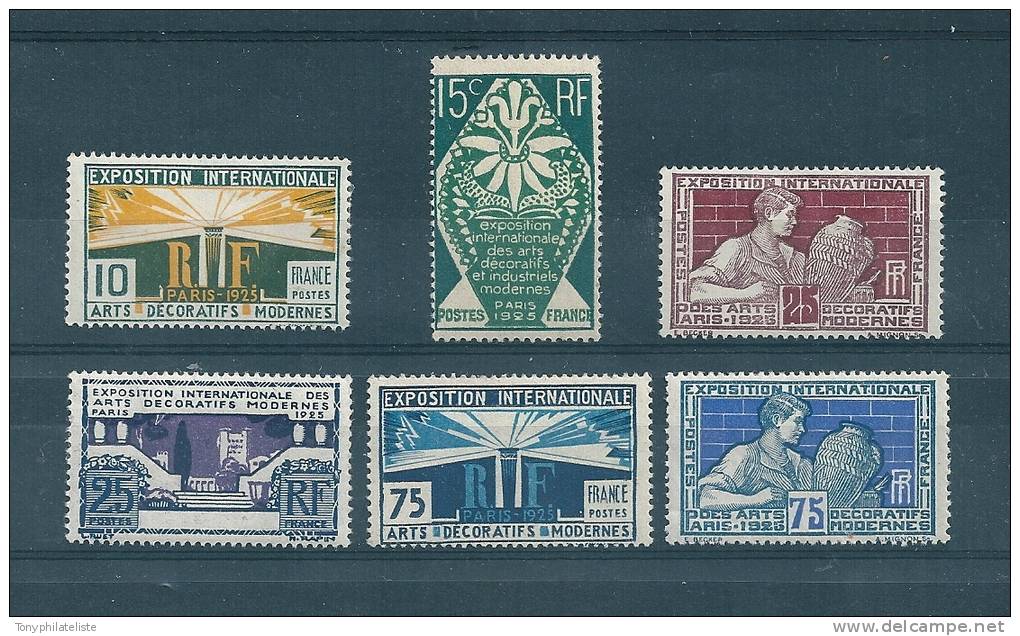 France Timbres De 1924/25 N°210 A 215 Neuf * Belle Gomme (cote 28&euro;) - Neufs
