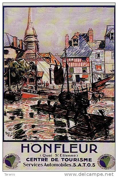 HONFLEUR - CALVADOS, TOURISME, SATOS, PORT, BATEAU, LACHEVRE -  CPM - Publicité