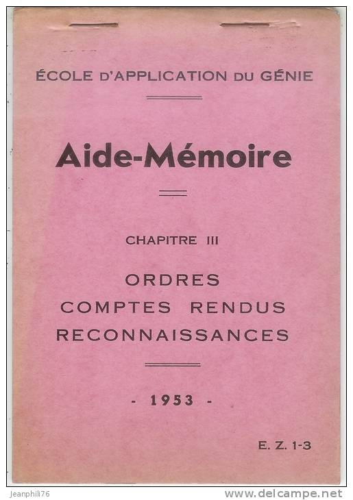 Aide-mémoire école D´application Du Génie Ordred Comptes-rendus Reconnaissances - Deutsch