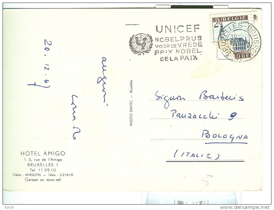 BELGIO, UNICEF, TIMBRO TARGHETTA  BRUXELLES 1967, - UNICEF