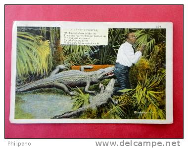 Black American  Darky's Prayer Alligator Biting Him 1926 Cancel Stamp Peeled Off ===  = = = =  Ref  573 - Sin Clasificación