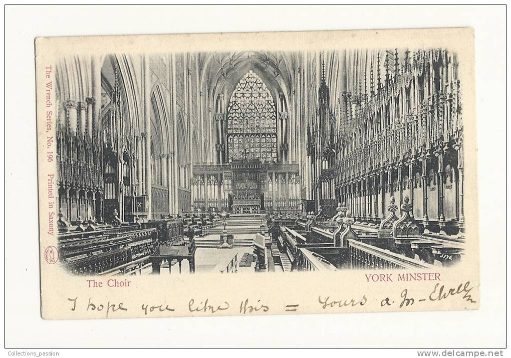 Cp, Angleterre, York Minster, The Choir, Voyagée - York