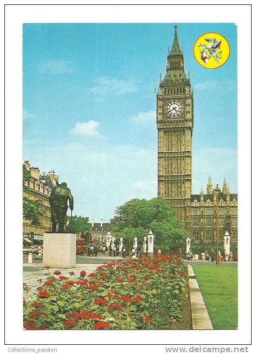 Cp, Angleterre, London, Parliament Square, Voyagée 1988 - Houses Of Parliament