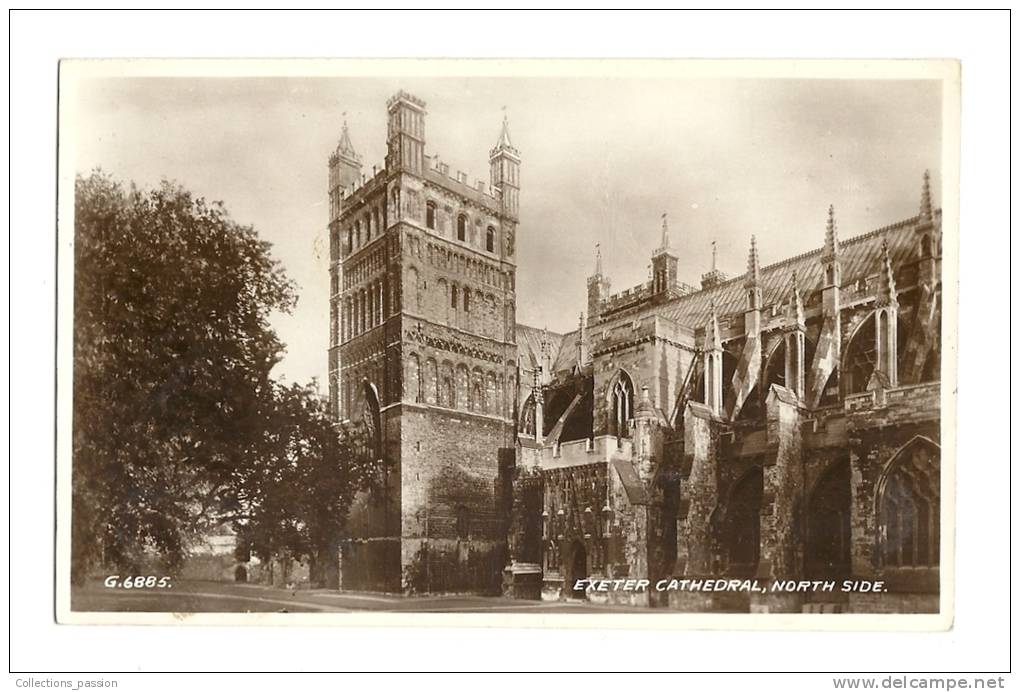 Cp, Angleterre, Exeter, Exeter Cathedral,North Side, écrite - Exeter