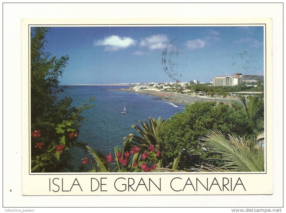 Cp, Espagne, Iles Canaries, Isla De La Gran Canaria, Playa De San Agustin, Voyagée - Autres & Non Classés