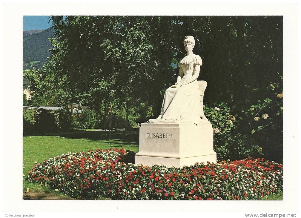 Cp, Sculptures, Monumento All'Imperatrice D'Austria Sulla Passeggiata Estiva Di Merano - Sculptures