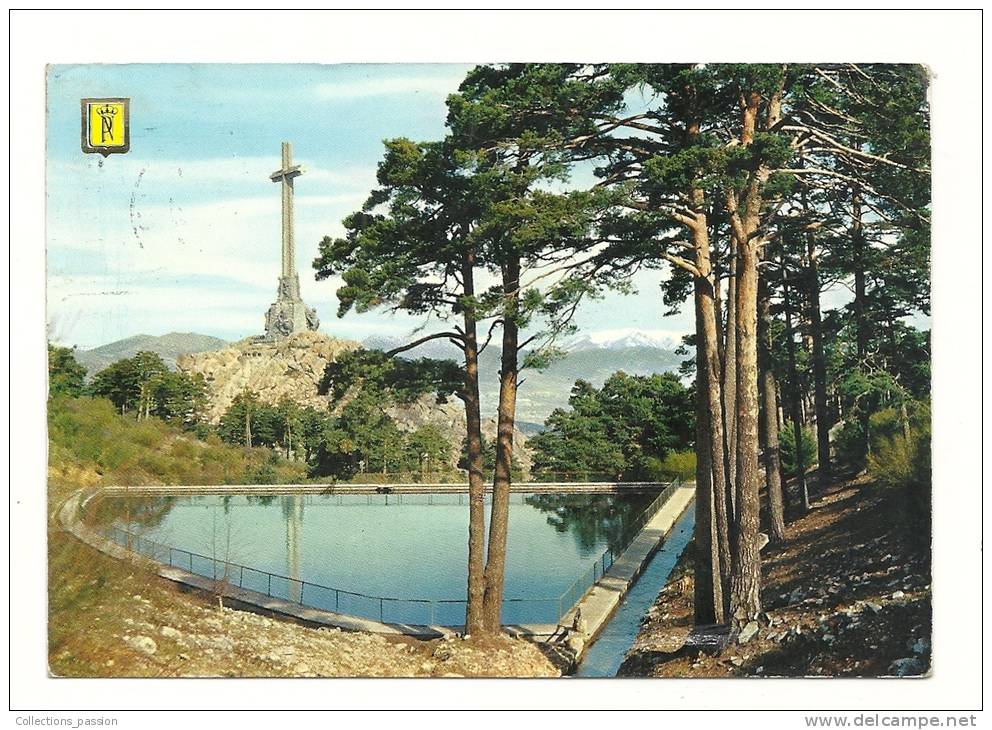 Cp, Espagne, Santa Cruz Del Valle De Los Caidos, La Croix De L'Etang, Voyagée - Madrid