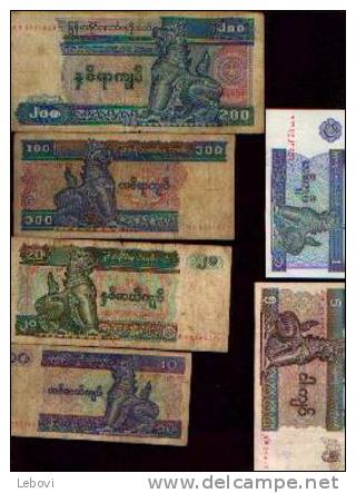 Myanmar - Lot De 6 Billets - Myanmar