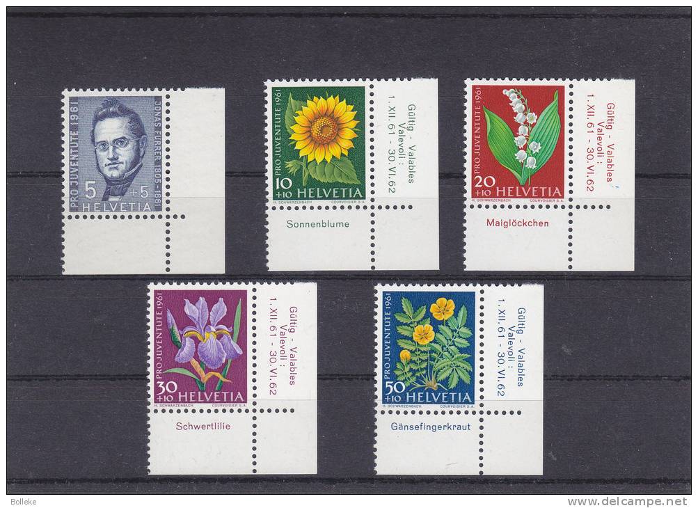 Fleurs - Suisse - Pro Juventute - Yvert 668 / 72 ** - MNH - Coin De Feuille Avec Inscriptions - Unused Stamps