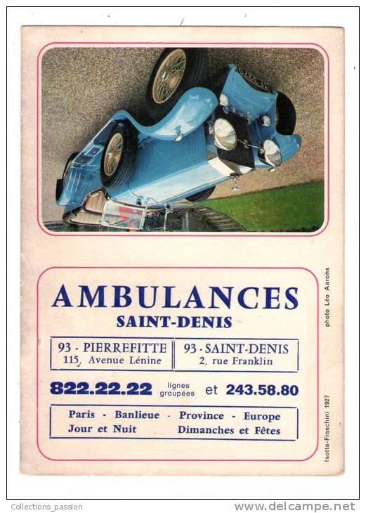 Calendrier , Petit Format , 9.5 X 13 Cm , 1973 , Ambulances SAINT DENIS , Pierrefitte , Saint Denis - Small : 1921-40